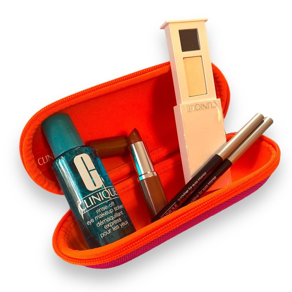 ✨ DELUXE CLINIQUE BUNDLE NWOT: Eyeliner Lipstick Eyeshadow Duo Makeup Remover ✨